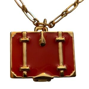 Kate Spade Charm Necklace Luggage Charm New York EUC 15 “ Chain